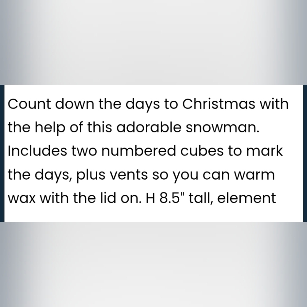 Scentsy Kickoff To Christmas Snowman Countdown Wax Melt Warmer Festive Winter - Picture 7 of 7